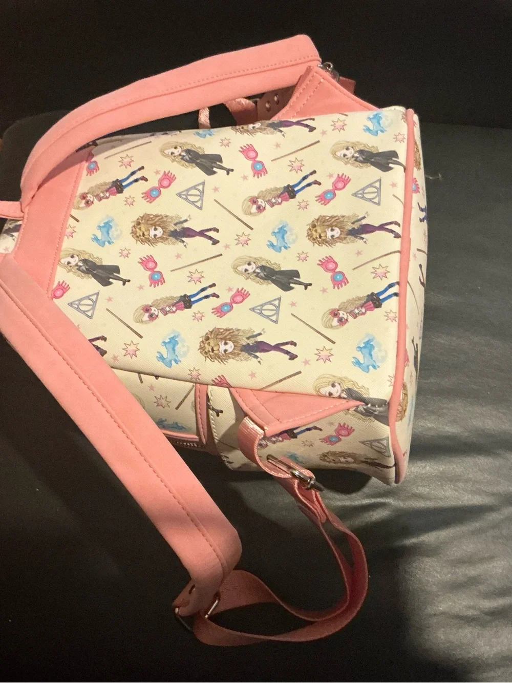 Loungefly Harry Potter Cream & Pink Mini Backpack with Character Print